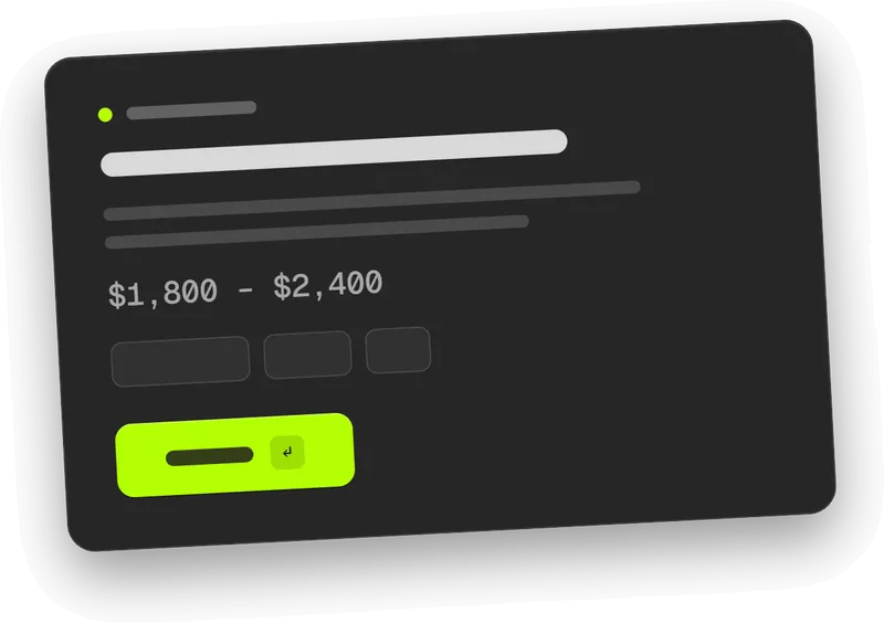 Sketch of a gig card with a budget range and a Post a gig button