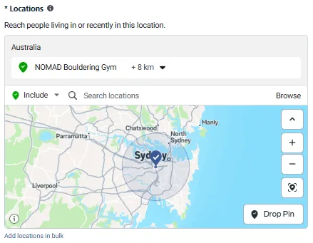Meta Ads geo-targeting radius feature
