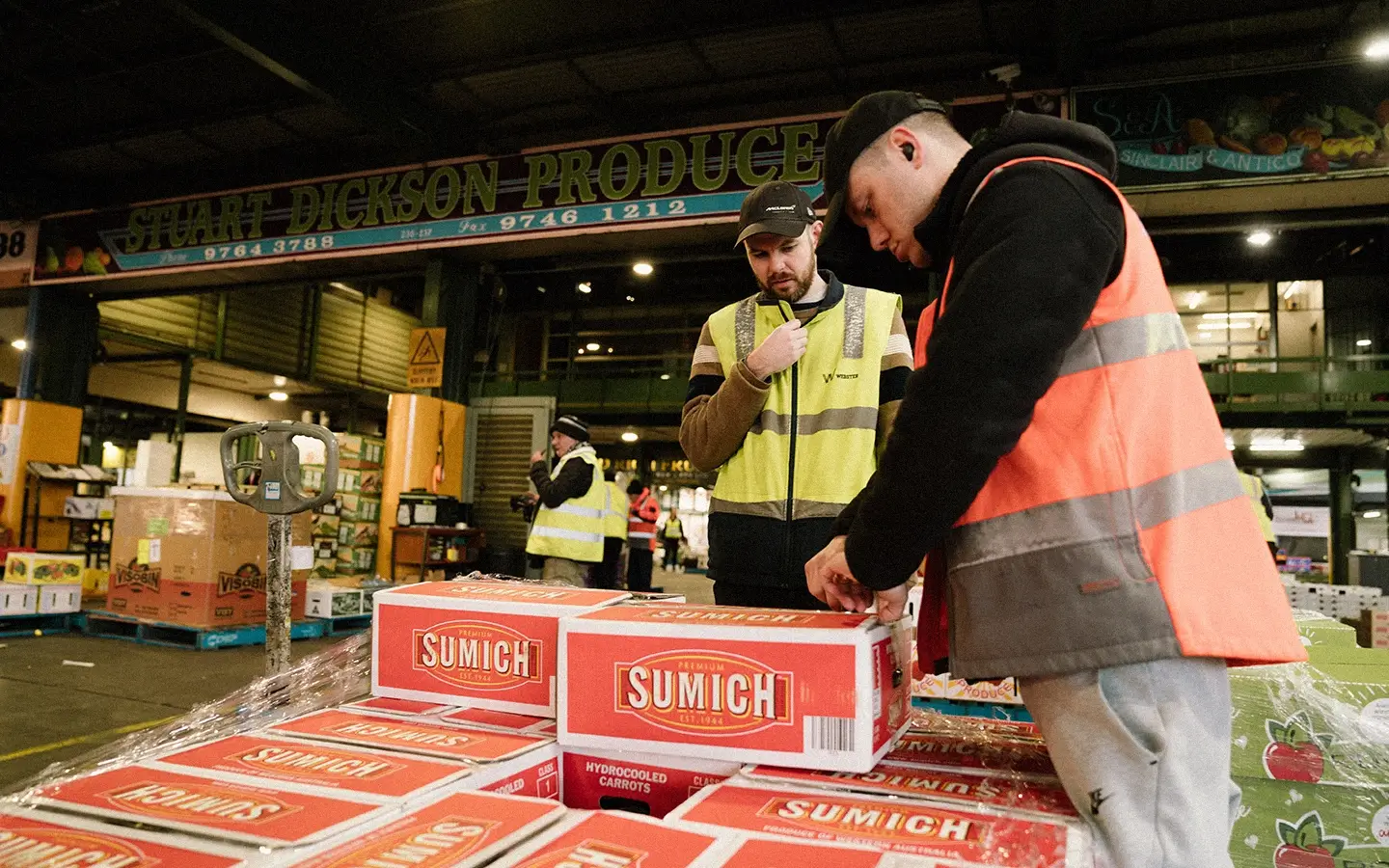 Behind-the-scenes shot at Stuart Dickson Produce by Jason Tran
